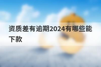 资质差有逾期2024有哪些能下款？精选整理几个网黑逾期也能下款的平台