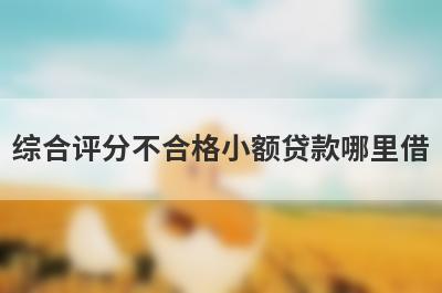 综合评分不合格小额贷款哪里借
