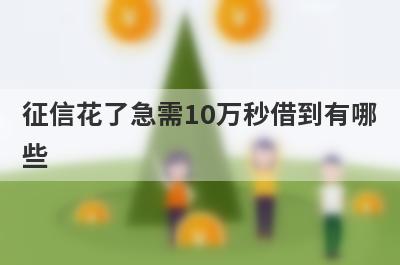 征信花了急需10万秒借到有哪些？不看征信负债秒到账