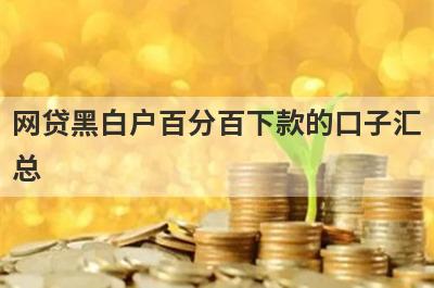 网贷黑白户百分百下款的口子汇总，这些小额贷款平台借款流程简单，放款快速！
