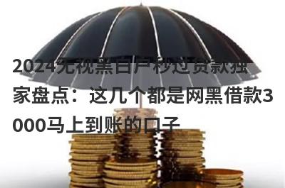 2024无视黑白户秒过贷款独
家盘点：这几个都是网黑借款3
000马上到账的口子
