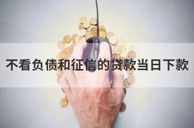 不看负债和征信的贷款当日下款（不看征信负债的小额网贷百分百下款）