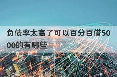 负债率太高了可以百分百借5000的有哪些？负债率太高了必下款口子
