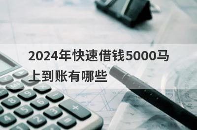 2024年快速借钱5000马上到账有哪些？这5个容易下款，容易借钱！
