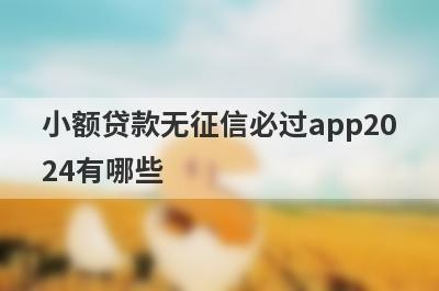 小额贷款无征信必过app20
24有哪些
