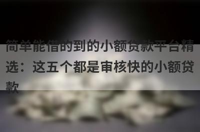 简单能借的到的小额贷款平台精选：这五个都是审核快的小额贷款