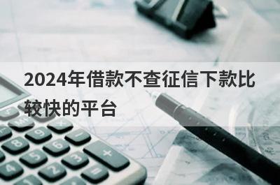 2024年借款不查征信下款比较快的平台(征信不好可以下款的网贷)