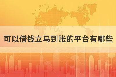 可以借钱立马到账的平台有哪些？整理5个2024申请就下款的网贷