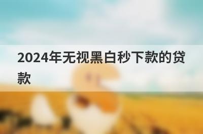 2024年无视黑白秒下款的贷款（网贷黑口子马上到账的）