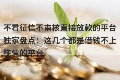 不看征信不审核直接放款的平台独家盘点：这几个都是借钱不上征信的平台