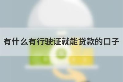 有什么有行驶证就能贷款的口子？精选5个好下款的贷款