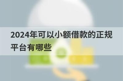 2024年可以小额借款的正规平台有哪些？这几个2024年可以小额借款的正规平台，快速到账！