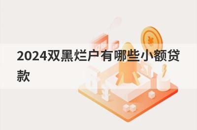 2024双黑烂户有哪些小额贷款？这几个简单快速双黑烂户秒批