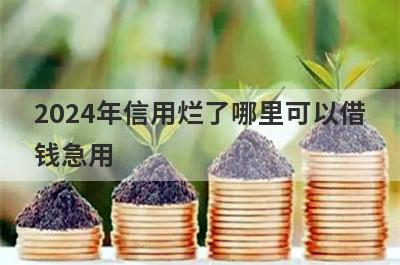 2024年信用烂了哪里可以借钱急用？这几个信用烂了也能秒到账