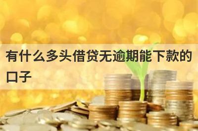 有什么多头借贷无逾期能下款的口子？这几个都可以了解，下款迅速