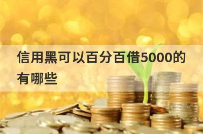 信用黑可以百分百借5000的有哪些？信用黑必下款口子
