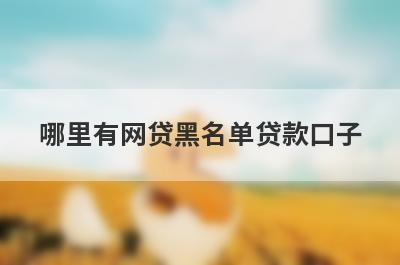 哪里有网贷黑名单贷款口子？急用钱试试这些小额贷款