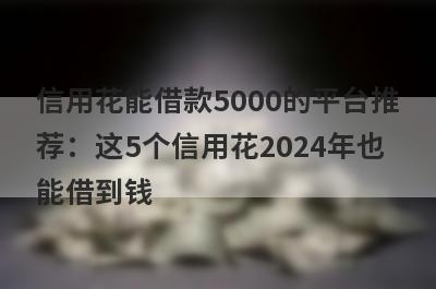 信用花能借款5000的平台推荐：这5个信用花2024年也能借到钱