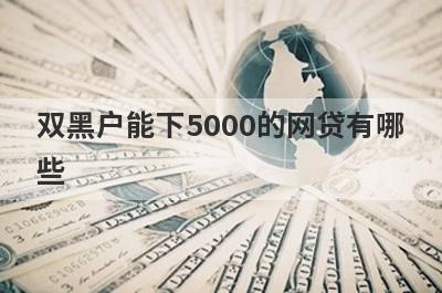双黑户能下5000的网贷有哪些？这5个双黑户也能借5000