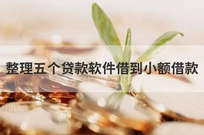 整理五个贷款软件借到小额借款