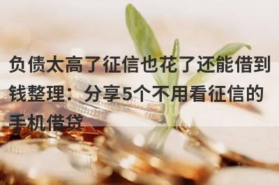 负债太高了征信也花了还能借到钱整理：分享5个不用看征信的手机借贷
