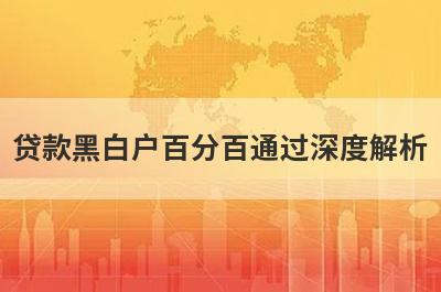 贷款黑白户百分百通过深度解析，这5个小额贷款平台，不仅简单还好通过！