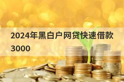 2024年黑白户网贷快速借款3000，这5个小额贷款轻松实现