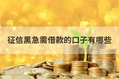 征信黑急需借款的口子有哪些？借款不看征信不审的贷款