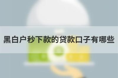 黑白户秒下款的贷款口子有哪些