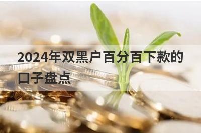 2024年双黑户百分百下款的口子盘点，这几个2024年双黑户百分百下款的口子借钱容易下款，到账快！