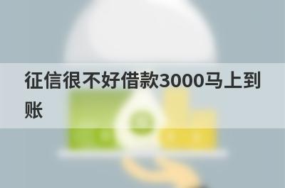 征信很不好借款3000马上到账，整理5个征信很不好马上到账平台
