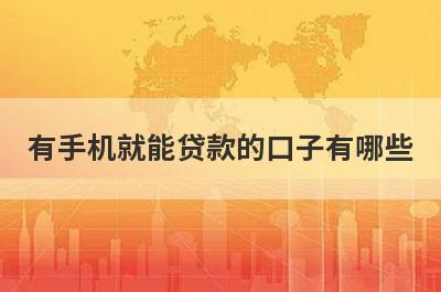 有手机就能贷款的口子有哪些？这五个容易下款