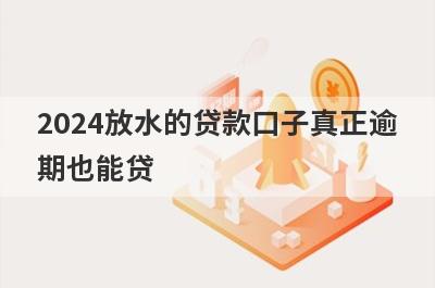 2024放水的贷款口子真正逾
期也能贷
