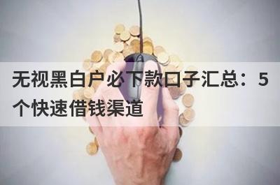 无视黑白户必下款口子汇总：5个快速借钱渠道，轻松解决急需用钱！