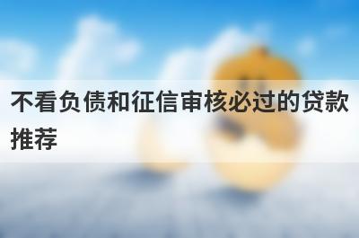 不看负债和征信审核必过的贷款推荐，这些好申请并马上到账