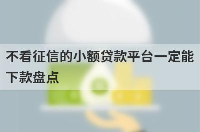 不看征信的小额贷款平台一定能下款盘点，多家小额贷款平台都是近期好下款的