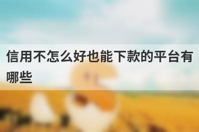 信用不怎么好也能下款的平台有哪些？盘点5个信用比较烂可以借款的口子