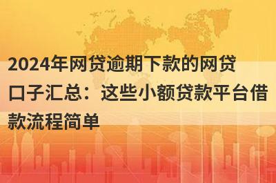 2024年网贷逾期下款的网贷口子汇总：这些小额贷款平台借款流程简单，放款快速！