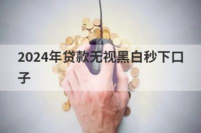 2024年贷款无视黑白秒下口子，这几个小额借款口子，轻松借到急需资金！