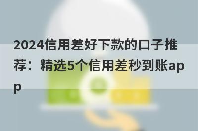 2024信用差好下款的口子推荐：精选5个信用差秒到账app