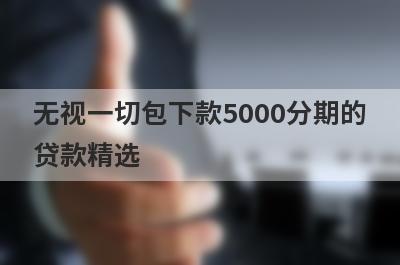 无视一切包下款5000分期的贷款精选，这五个都是借钱容易通过的平台
