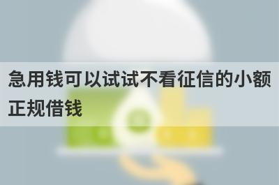 急用钱可以试试不看征信的小额正规借钱，放款快速！