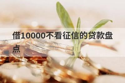 借10000不看征信的贷款盘点，多家小额贷款平台都是近期好下款的