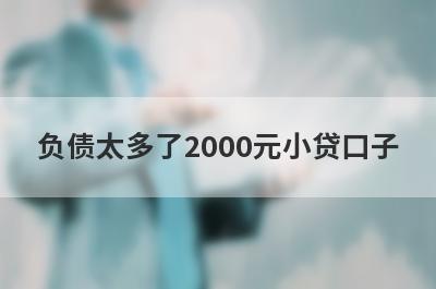 负债太多了2000元小贷口子，分享5个负债太多了容易通过的平台