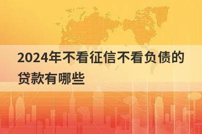 2024年不看征信不看负债的贷款有哪些？推荐5个无回访秒到账平台