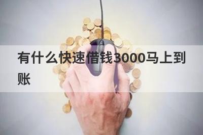 有什么快速借钱3000马上到账？精选五个好下款的贷款