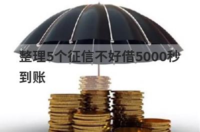 整理5个征信不好借5000秒到账，需要的可以试试，轻松借款