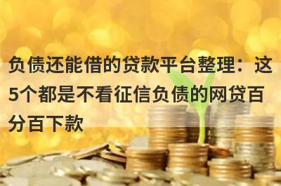 负债还能借的贷款平台整理：这5个都是不看征信负债的网贷百分百下款