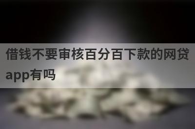 借钱不要审核百分百下款的网贷app有吗？这几个网贷当天放款