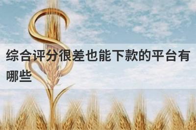 综合评分很差也能下款的平台有哪些？盘点5个综合评估不合格可以借款的口子